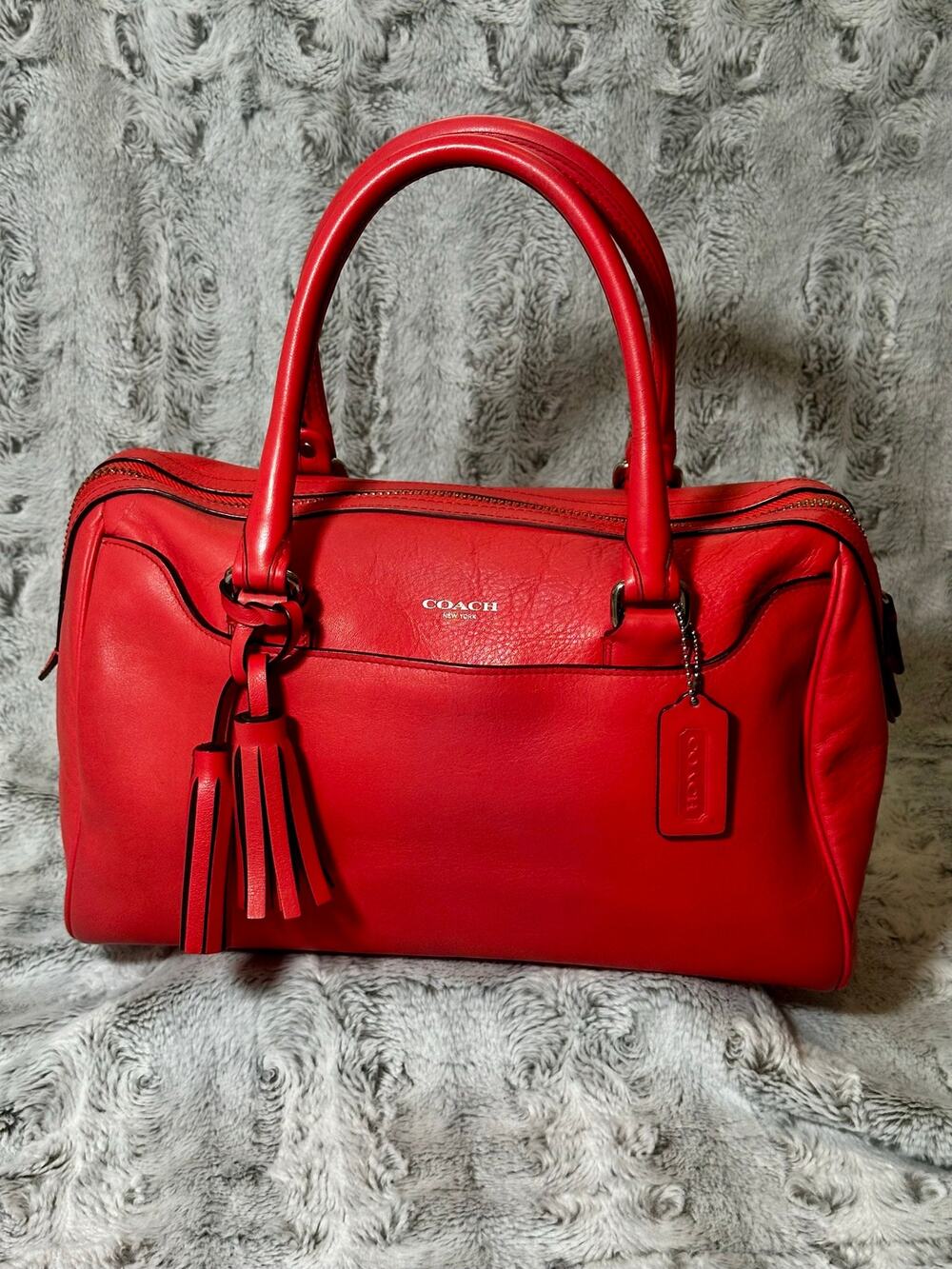 Coach Legacy Haley 23574 Bright Coral Leather Satchel Crossbody Bag 2012